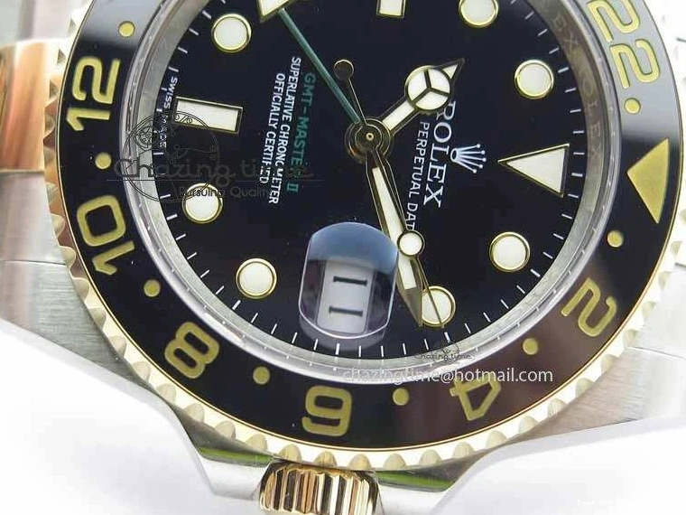 Best AAA Replica Sites Stack) II GMT-Master A3187 Best 1:1 Black Hand LN YG Wrapped Edition Noob (Correct 3642 Timeless Thick Ceramic 116713 0115